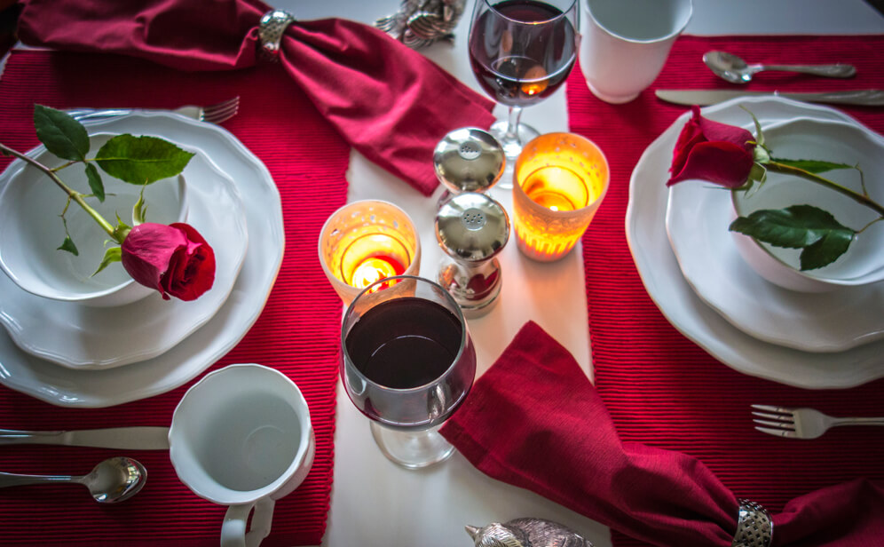 decorar comedor para San Valentín