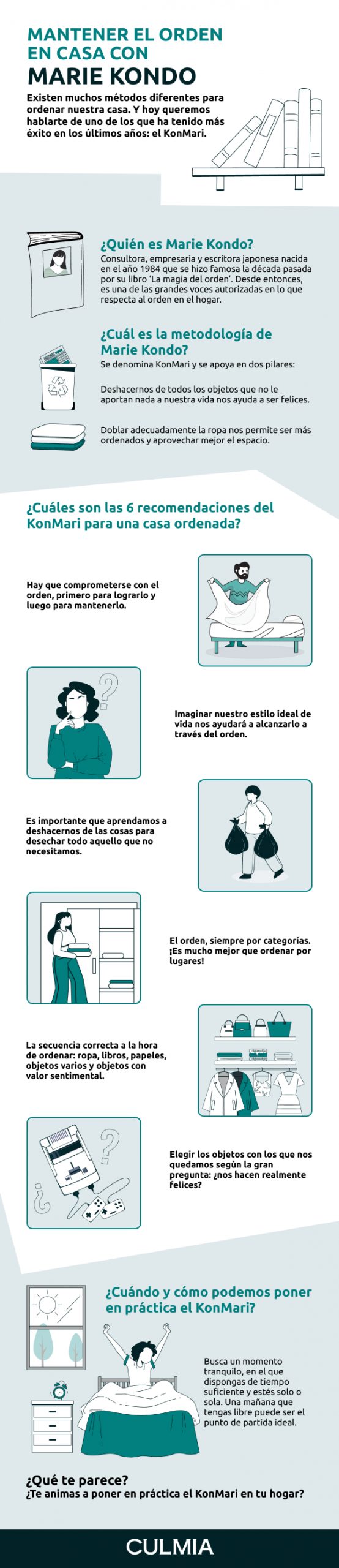 Infografía Mantener el orden en casa con Marie Kondo