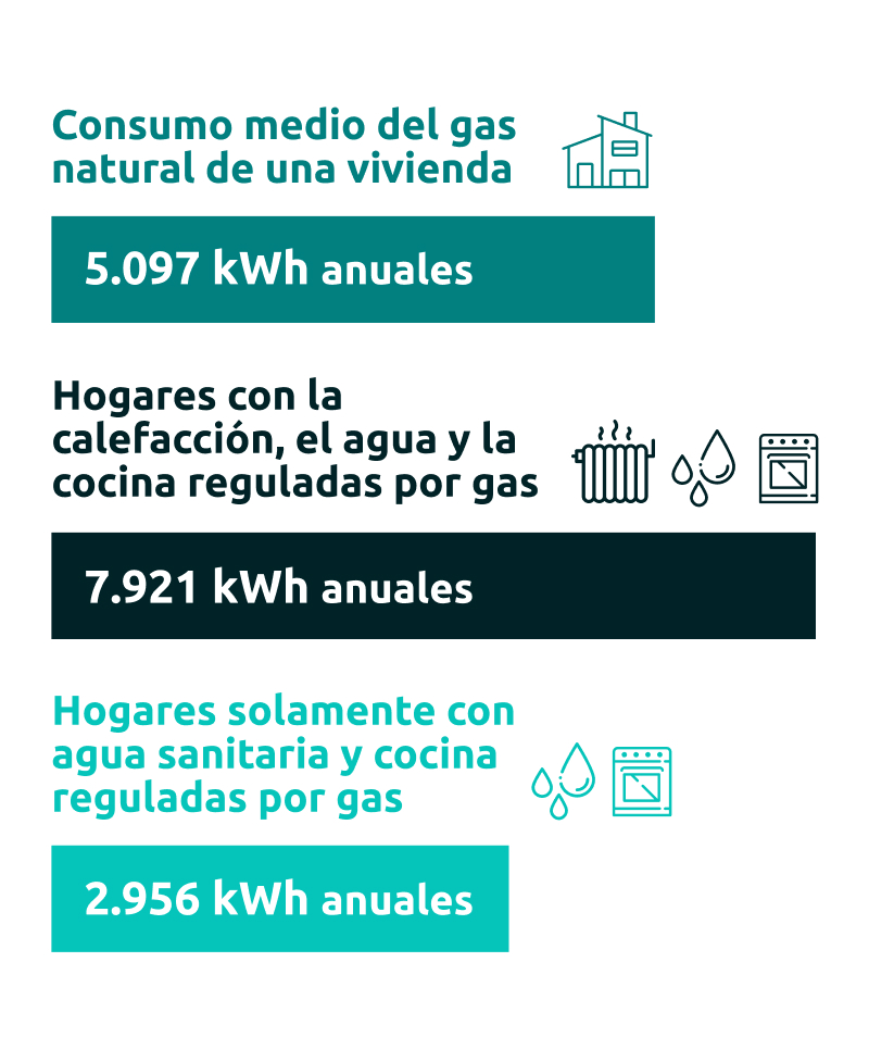 Consumo medio del gas natural de una vivienda