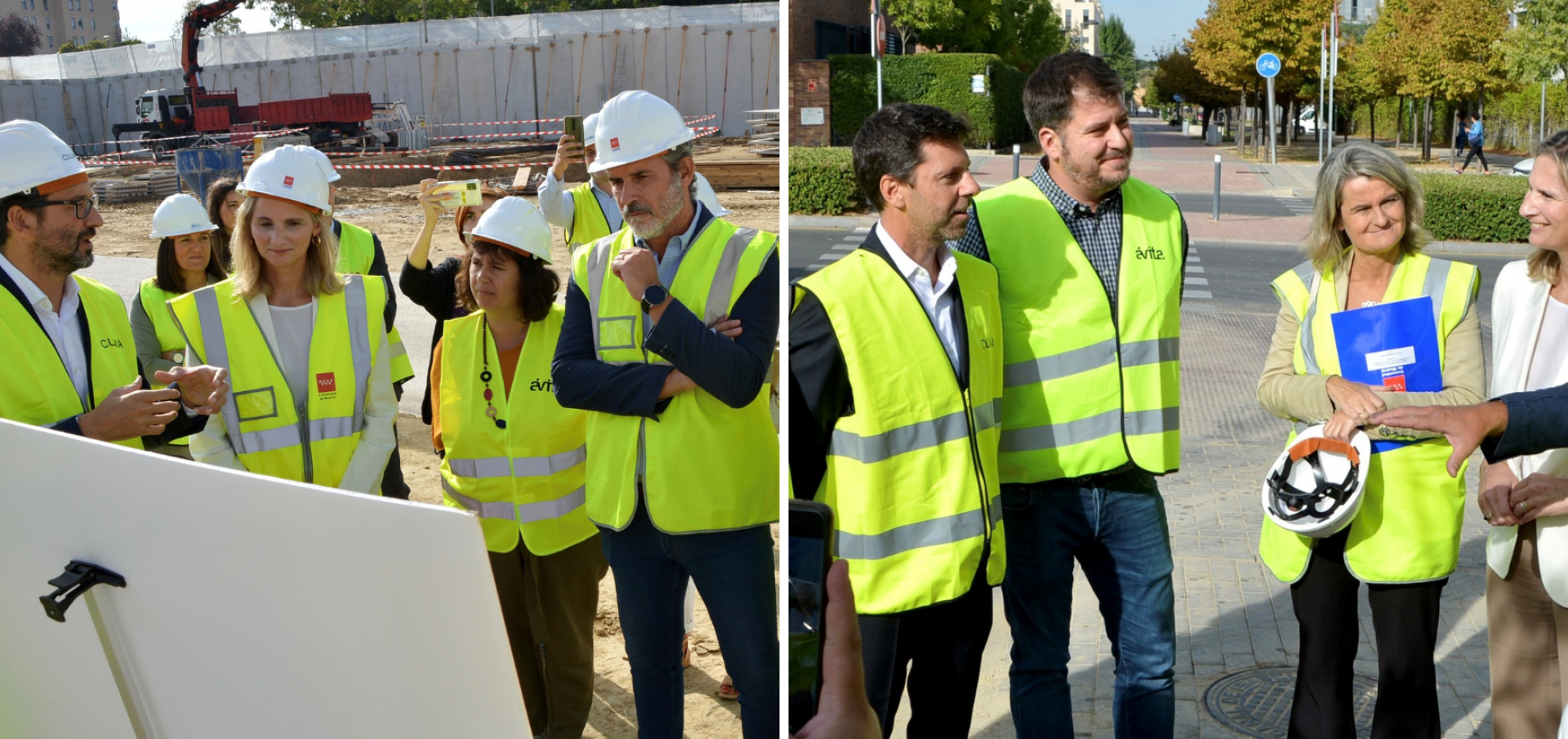 Consejeros de la CAM visitando las obras del Plan Vive