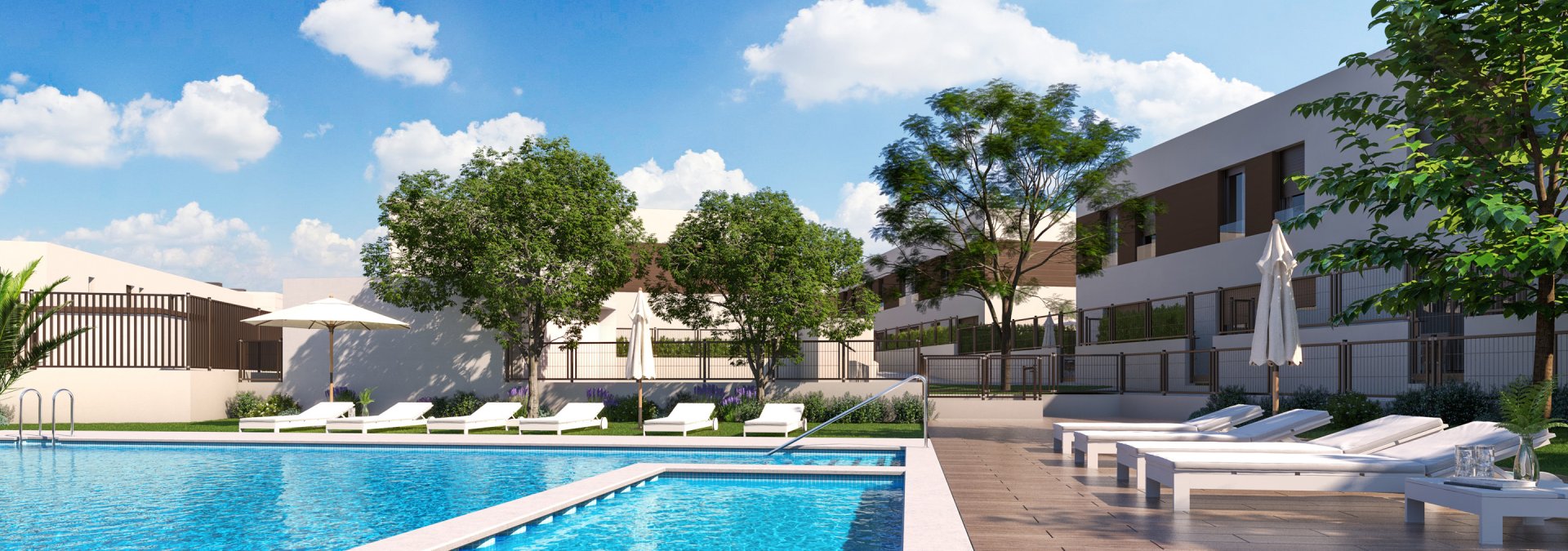 Viviendas unifamiliares con piscina comunitaria y solárium en Valencia