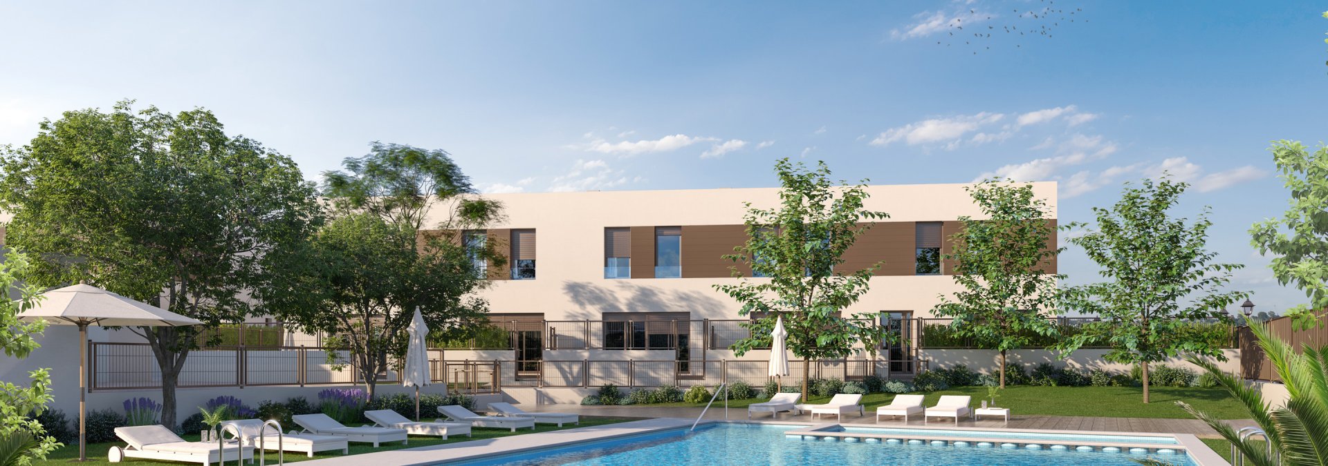 Viviendas unifamiliares con piscina comunitaria y solárium de Culmia