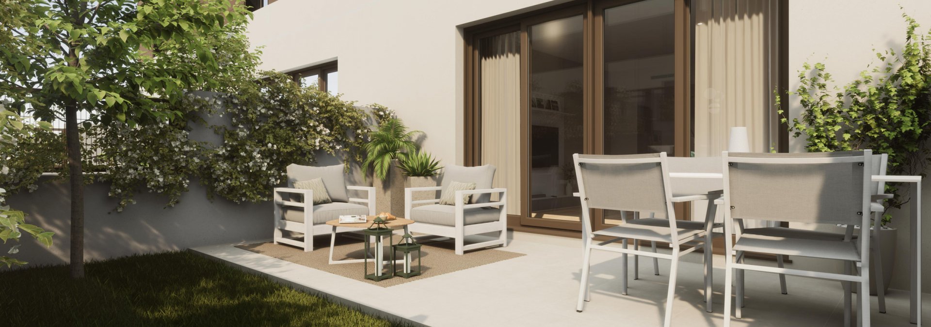 Terraza con vistas en viviendas unifamiliares en Rocafort Valencia