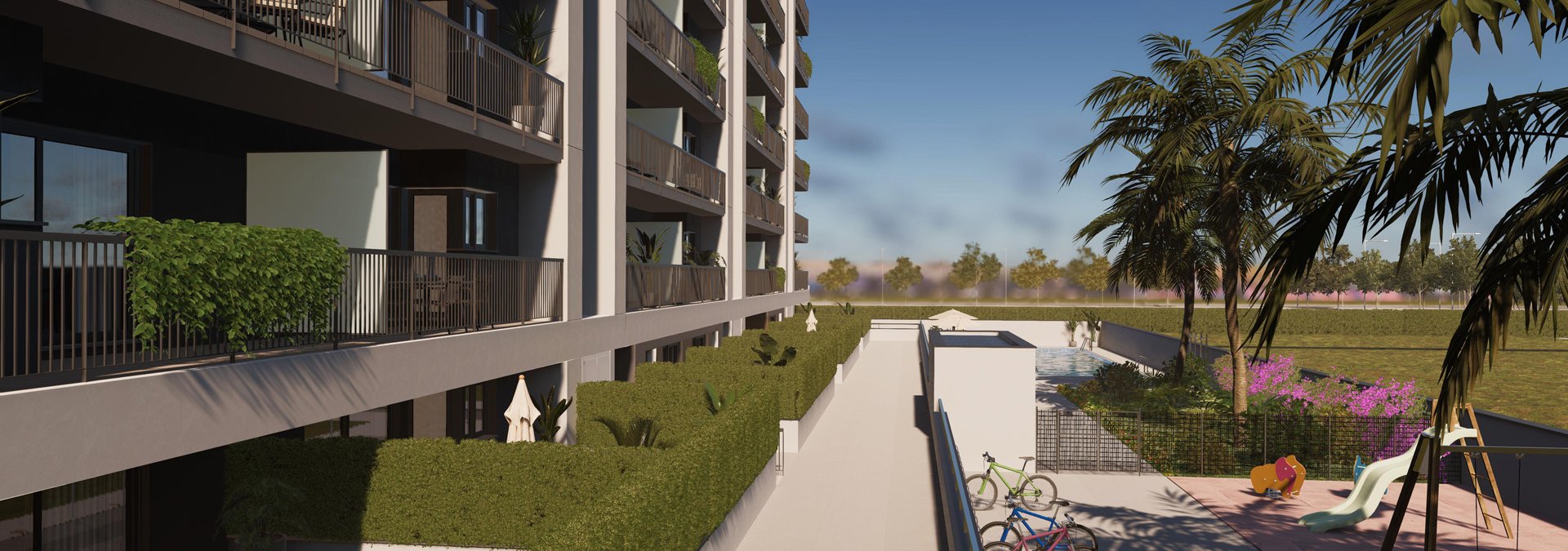 Promoción obra nueva con espacio para bicicletas en Córdoba