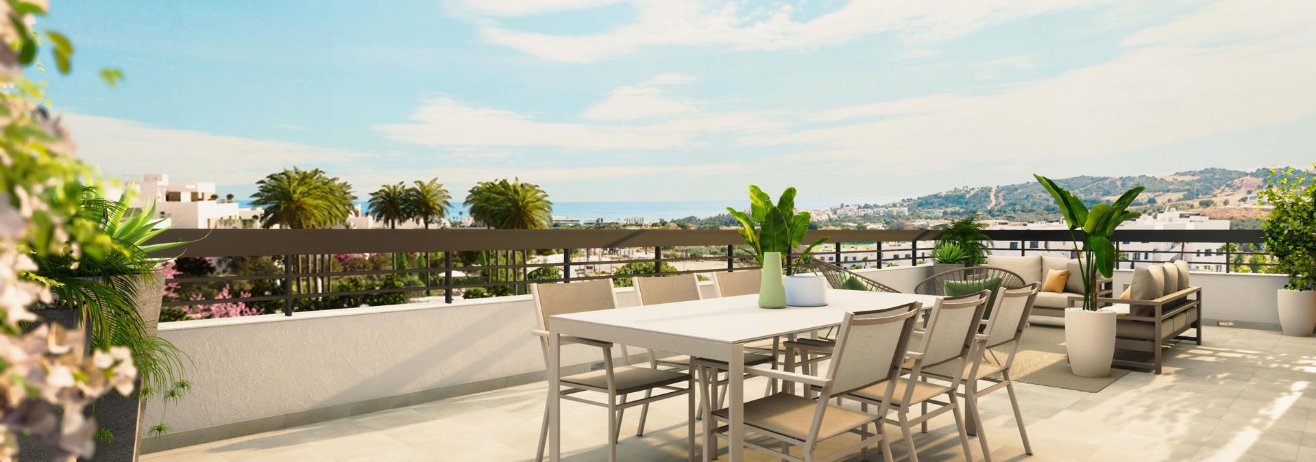 Viviendas con terraza y vistas al mar en Málaga
