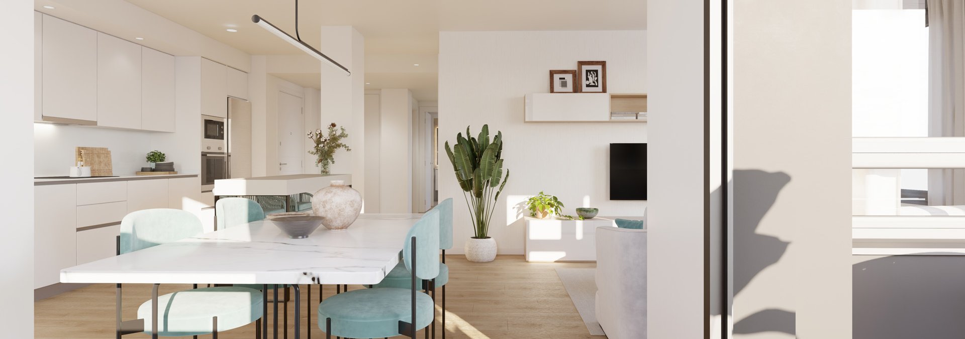 Salón cocina acceso a terraza