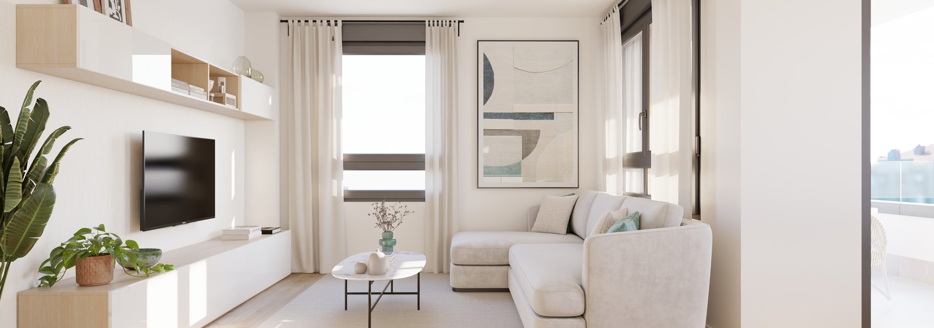 Salón viviendas Arbeyal IV Gijón