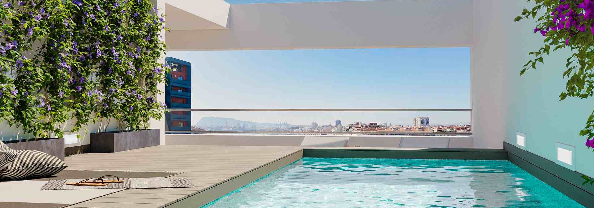Piscina ático tríplex