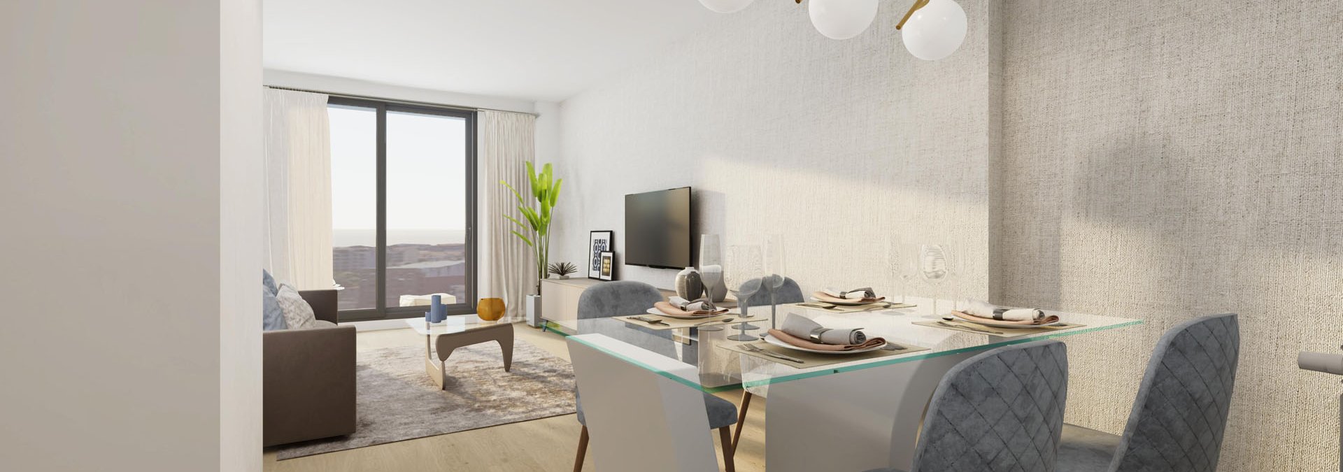 Salón con terraza en Pontevedra