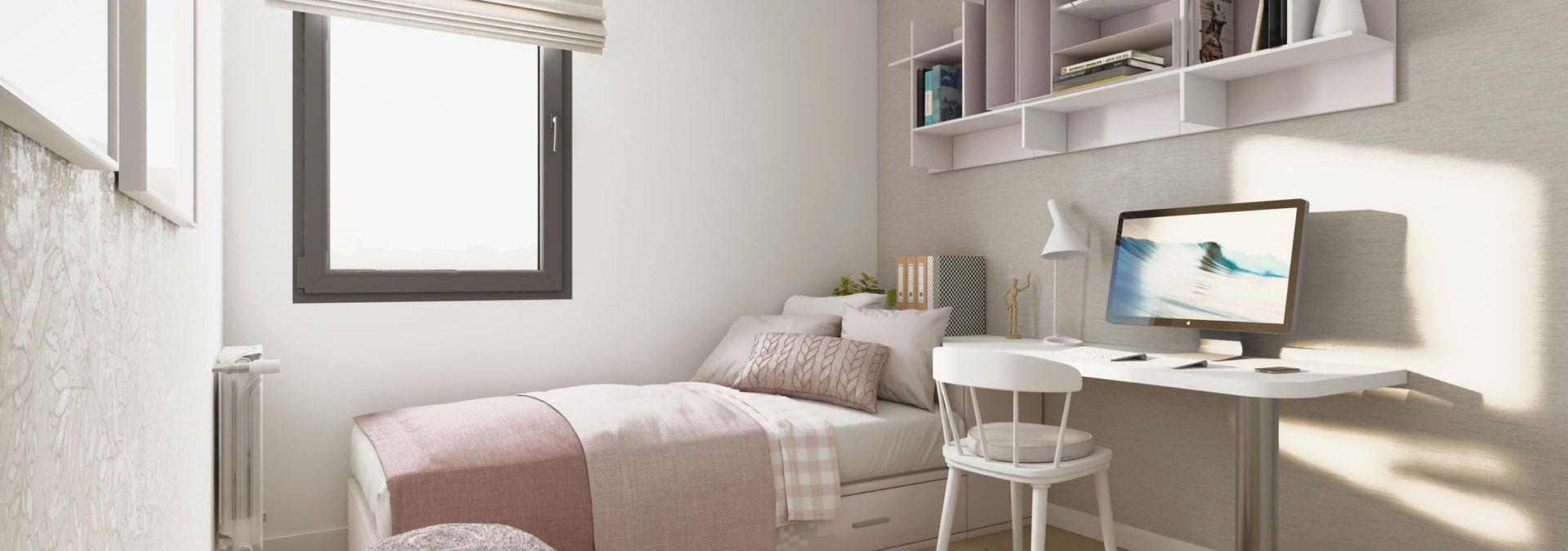 Dormitorio infantil obra nueva en Pontevedra