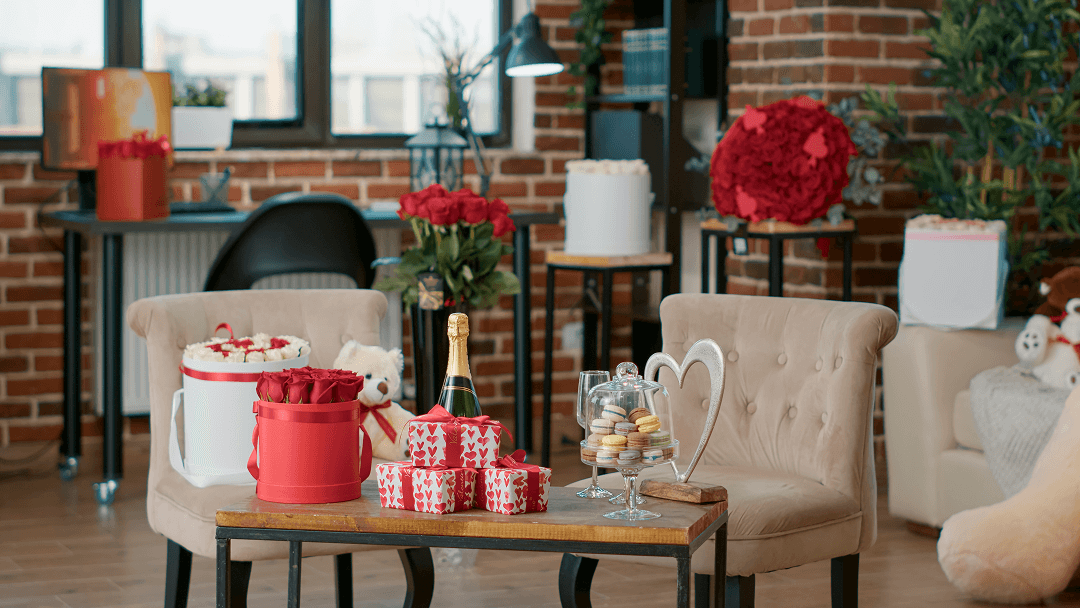 Decoración para el salón por San Valentín 