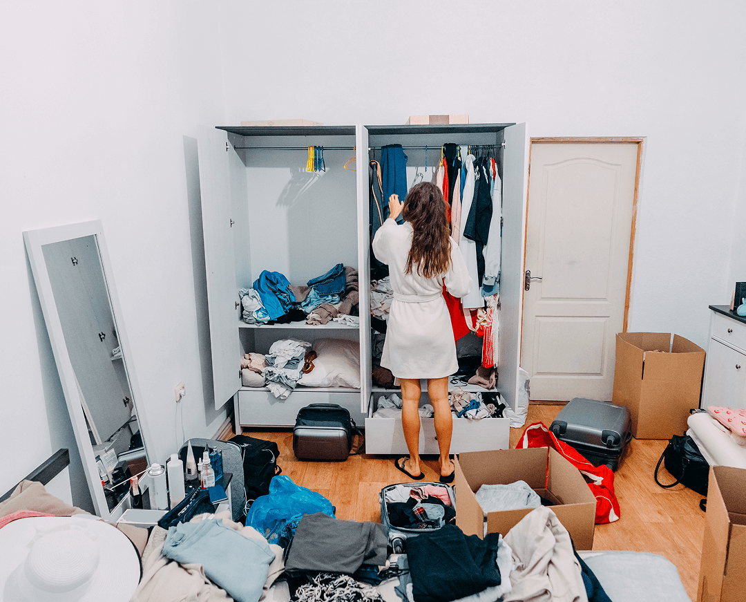nice looking lady inside modern apartment room prepare trip 1