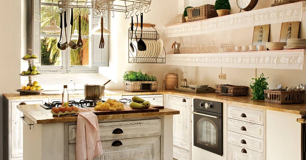 Cocina con decoración estilo retro 