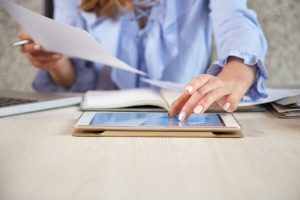 Person using a tablet