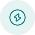 Circular icon with a lightning bolt, representing electric power or energy efficiency