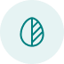 Circular leaf icon, symbol of sustainability and respect for the environment