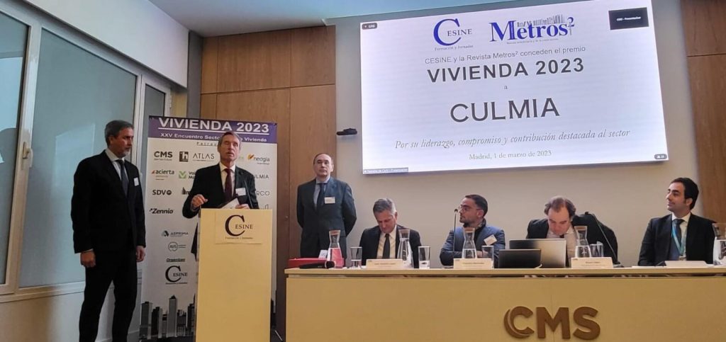 Culmia receives the VIVIENDA 2023 Award presented by CESINE