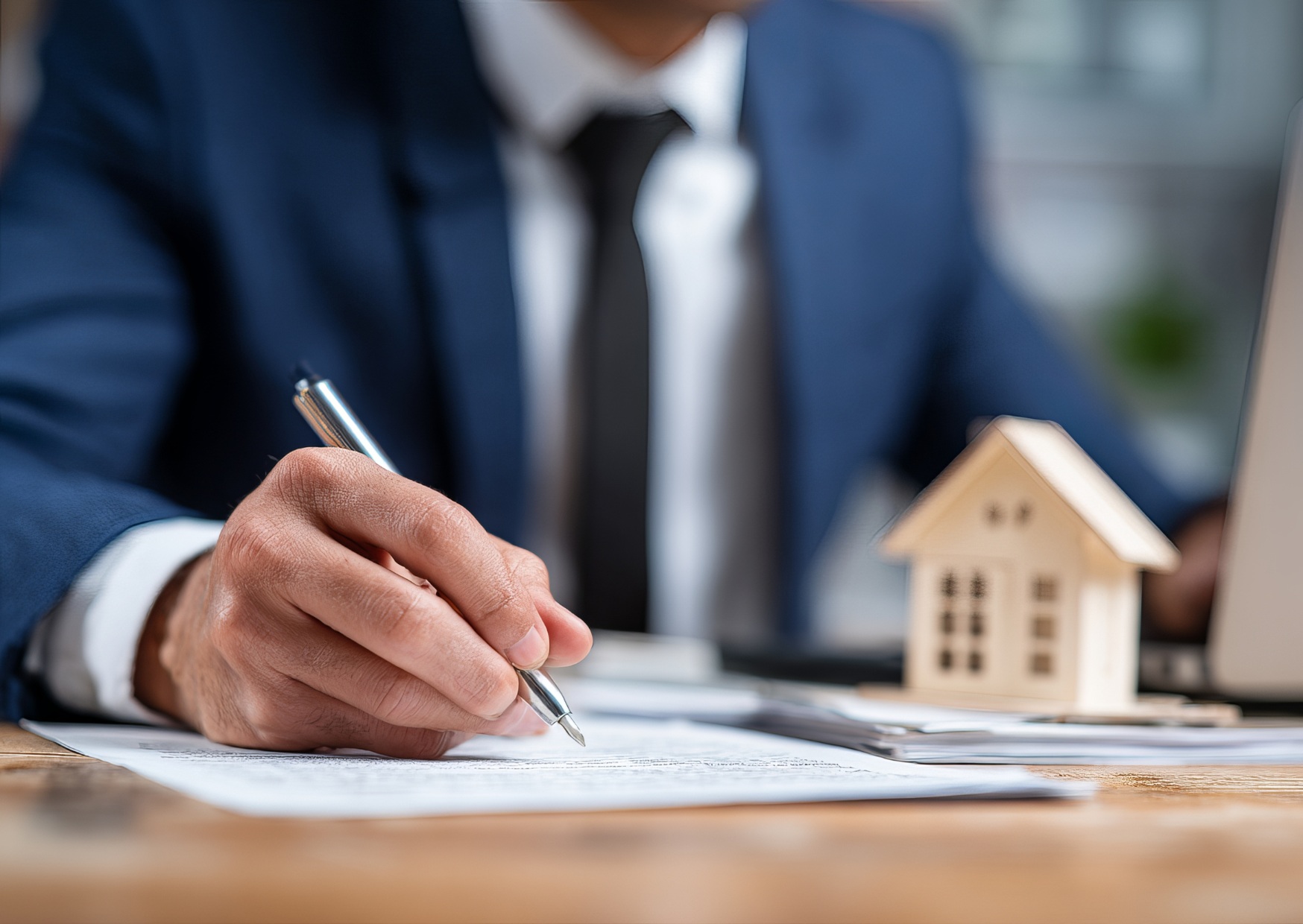 hombre firmando hipoteca