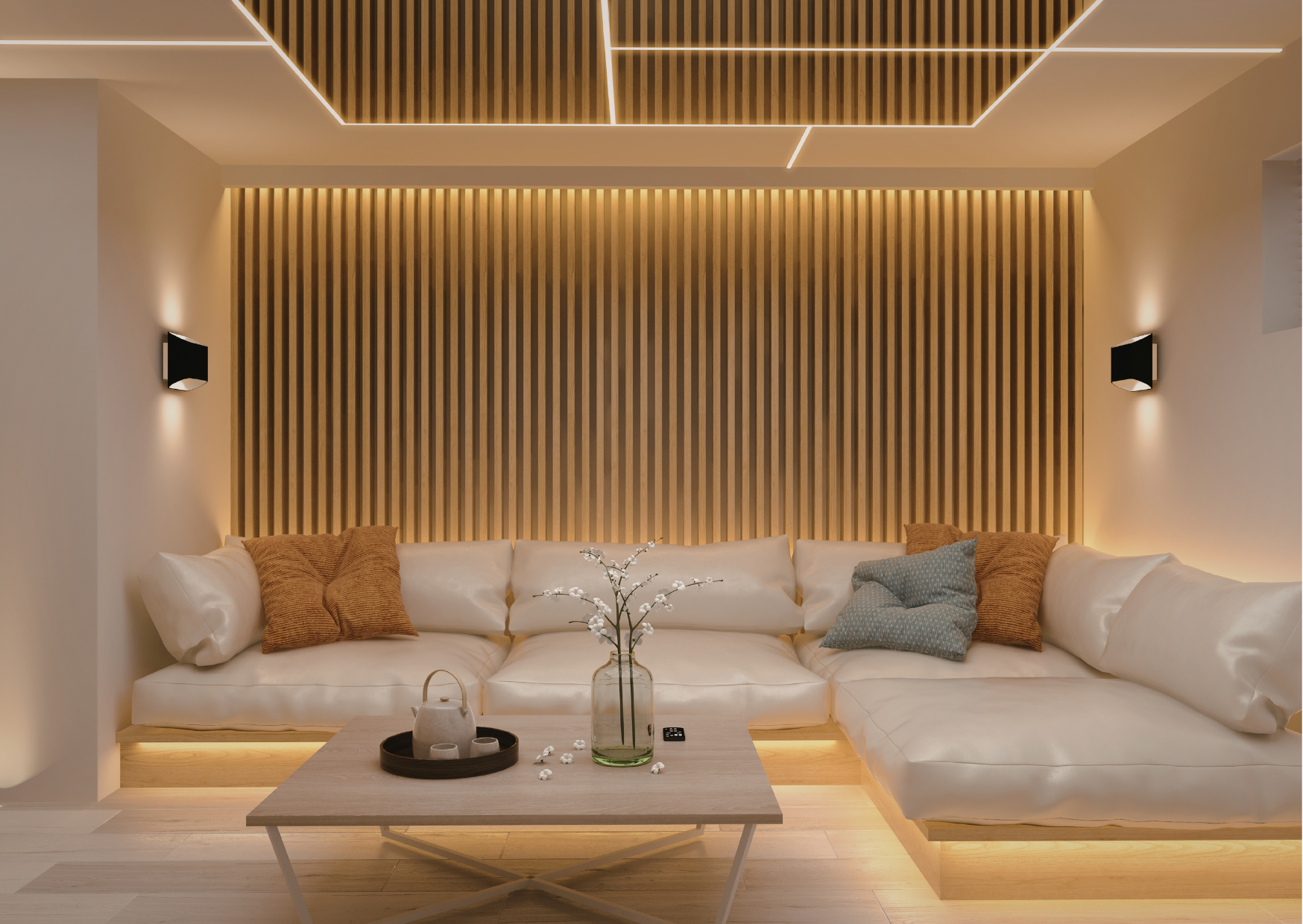 Paneles y listones de madera